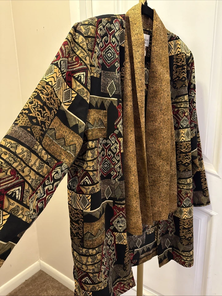 Cárdigan para mujer Maggie Sweet con bufanda adjunta talla L estampado multicolor en muy buena condición Foto 2 de 4