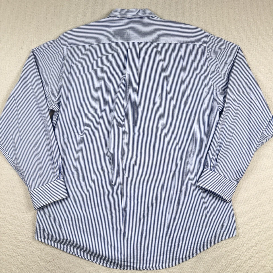 Brooks Brothers Shirt Men's L Blue White Striped Seersucker Button Front L/S - Image 4 of 4