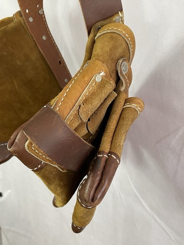 VTG Bucket Boss Tool Belt 11 Pocket Adjustable Carpenter Apron Leather USA Made - Picture 22 of 24