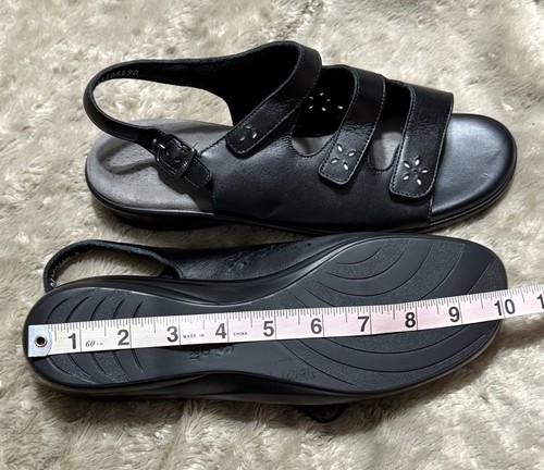SAS Quatro Black Leather Slingback Comfort Sandals A1105490 Womens Sz 10N- NEW - Picture 17 of 19