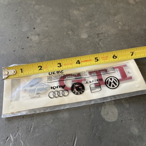 VW RABBIT GTI Golf Official Trunk Lid Emblem Badge NEW Red 20th anniversary - Picture 2 of 8