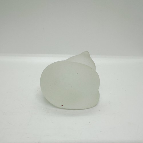 Vintage 80s Frosted Glass Cat Art Nouveau Franklin Mint Curio Collection Napping - Picture 5 of 6