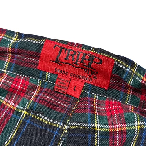 Tripp NYC Strap Plaid Baggy Bondage Convertible Shorts Rave Pants Mens Large - Picture 9 of 11