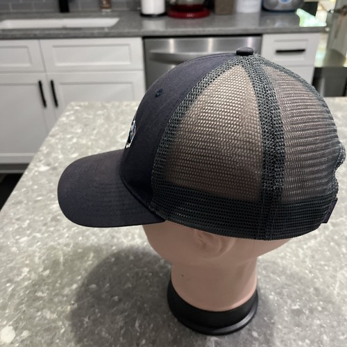 Patagonia Fitz Roy Bison Buffalo Distressed Mesh Trucker Snapback Hat Cap Blue - Picture 3 of 6