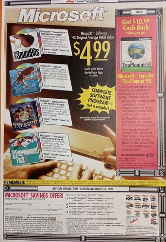 1997 Microsoft Promotion Frosted Mini Bite Sized Wheats Cereal Empty Box - Picture 4 of 9