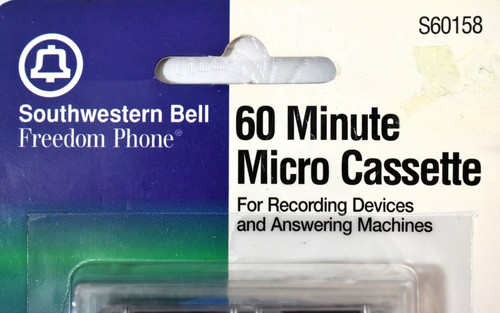 Southwestern Bell Freedom Phone 60 Minute Micro Cassette 2 Pack - Vintage - NEW - Picture 3 of 7