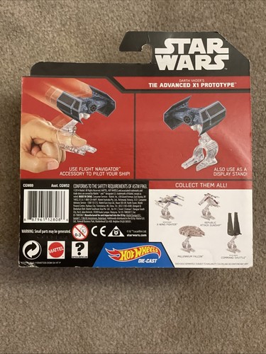 Star Wars Hot Wheels Darth Vader's Tie Advanced X1 Prototype Starship - Picture 2 of 8