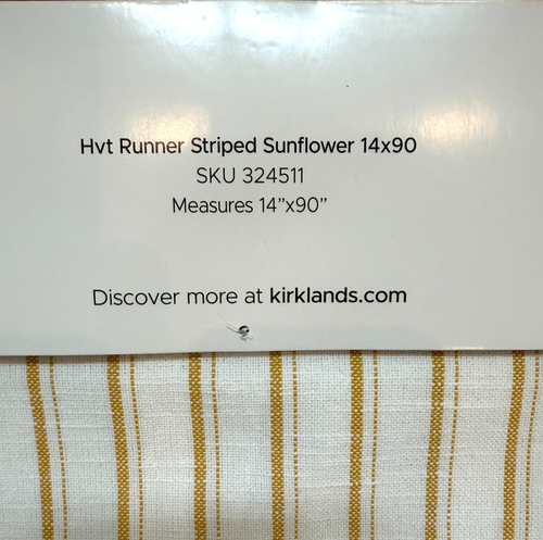 Kirkland's Home Striped SUNFLOWER TABLE RUNNER 14"x90" Fall Harvest Collection - Picture 7 of 8