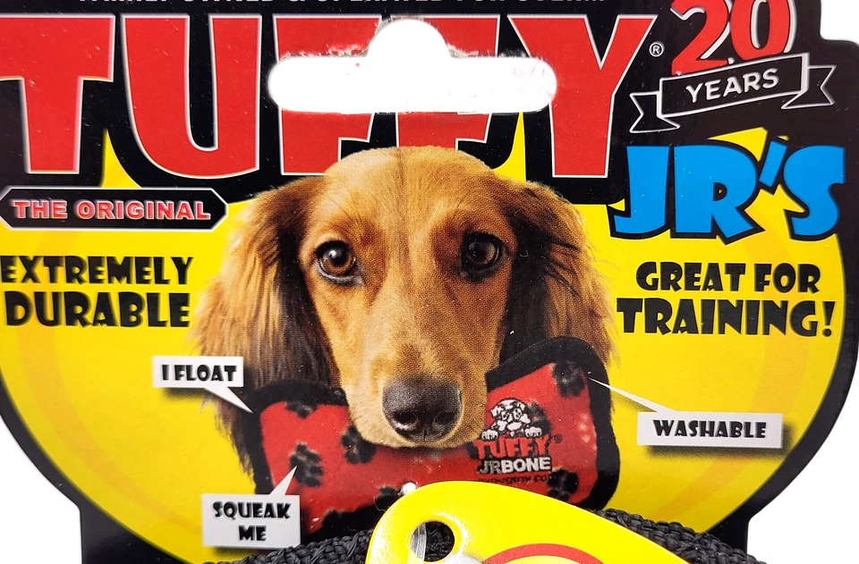 Anillo de Navidad de vacaciones Tuffy verde flotante chirriante tirador y agitador juguete para perro 7" Foto 2 de 4