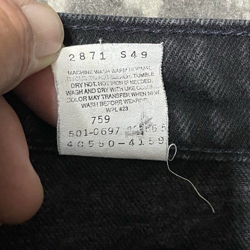 VTG Levis 550 Orange Tab Black Denim Jeans Men 35x30 (Tag 36x30) 90s Y2K Relaxed - Picture 9 of 14
