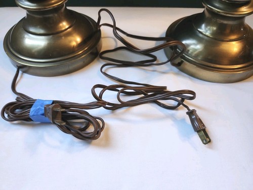 "Par de lámparas de cerámica estilo azul de Delft vintage esmalte craquelado floral, 34"" funcionando" - Imagen 15 de 22