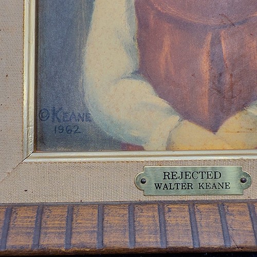 Vintage 1962 Framed "Rejected" Big Eyes Margaret Keane Print w/Walter Keane Tag - Picture 5 of 12