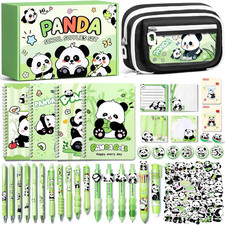 Kids School Supplies for Girls Boys, 36PCS Cute Panda Stationery Set with Pencil