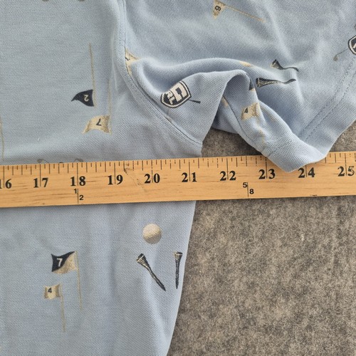 Vintage Chaps Ralph Lauren Hemd Herren mittelblau Polo Golf Grafik AOP Print - Bild 9 von 10