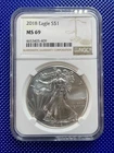 2018 * NGC * Silver Eagle S$1 * MS69 * #4653405-409