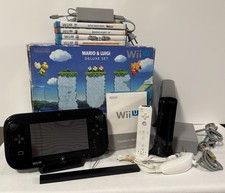 Nintendo Wii U Mario & Luigi Deluxe Console w/ Box + 4 Games + Wii Controller