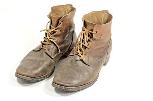 WW2 Japanese Army Lace-Up Leather Boots Military Equipment 10.3 Mon - Picture 2 of 24