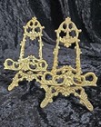 Vtg Pair of Ornate Brass Easel Display Stands 1940's