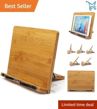 Bamboo Book Stand Adjustable Portable Reading Desk Holder for Textbooks