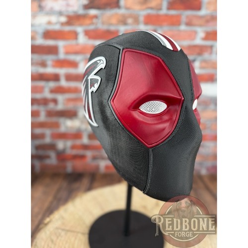 Ultimate Atlanta Falcons Fan Deadpool Helmet 4 Man Cave, Game Day Wearable - Picture 7 of 9