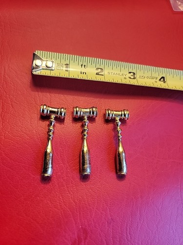 Three Masonic 1.75" Gavel Metal Gold Tone Brass? - Picture 1 of 4