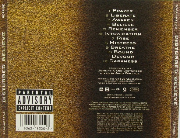 Disturbed - Believe Rock Hard Rock,Heavy Metal CD Album Enh 7460 - Bild 2 von 4