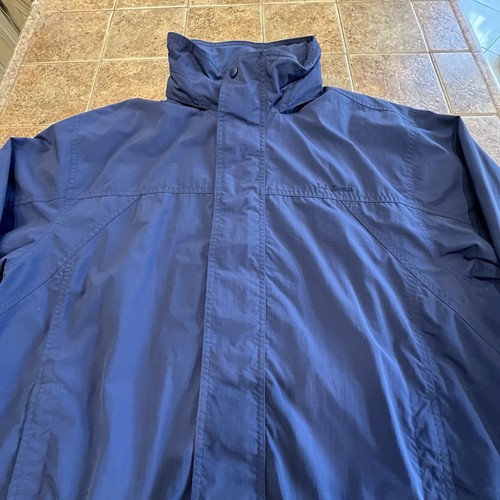 LL Bean Jacket Mens XLarge Blue Nylon Waterproof Rain Coat Full Zip Up Outdoors - Picture 3 of 14