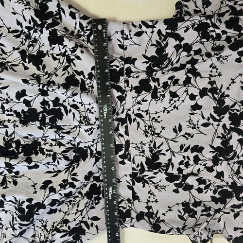 City Chic Dress Women's 16 Black Purple Gray Black Floral Fit Flare Shot Sleeve - Picture 12 of 19