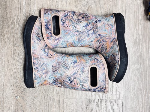 BOGS Youth Girls Marble Rain Boots Pink Purple Waterproof Size US4 EURO 37 - Picture 8 of 11