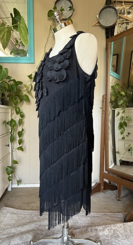 Fabulous vestido negro con flecos, talla XXL - Imagen 2 de 8