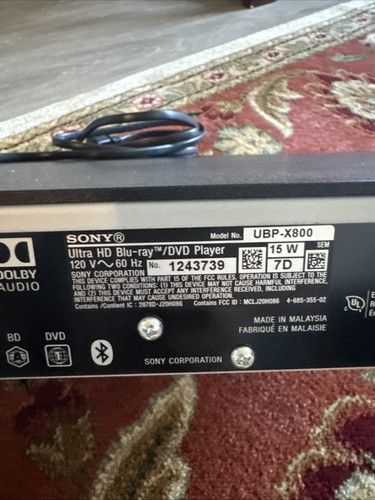 Sony UBP-X800 4K Ultra HD Verdadero 4K HDR Inteligente Wifi DVD Reproductor Blu-ray Control Remoto - Imagen 7 de 9