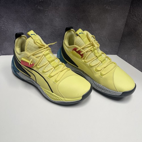 PUMA Yellow Black Blue Athletic Sneakers Men’s Size 11 Running Training Shoes - Picture 2 of 10