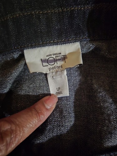 Ann Taylor Loft Denim Shirt/Jacket Petite Large Button Front Preloved - Picture 5 of 6