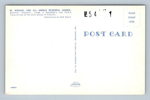 Postal de la Iglesia Episcopal de San Miguel y Todos los Ángeles Anniston Alabama sin publicar - Imagen 2 de 2