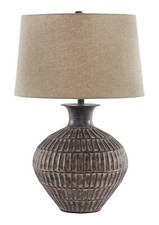 Signature Design by Ashley Magan 285." Textured Bronze Metal Table Lamp, Anti...