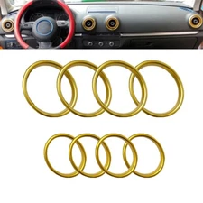 8PCS Aluminum Alloy Polished Gold AC Air Vent Outlet Ring Fits 12-19 A3 S3 RS3
