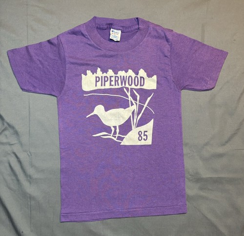 Vintage Girl Scout Camp Piperwood Shirt 1985 Champion Single Stitch Purple 10 12 - Picture 12 of 12