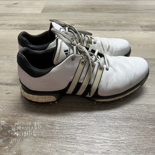 Adidas Mens Tour 360 Boost 2.0 Leather Golf Shoes White Black Q44985 Size 10.5 - 第 3/9 張圖片