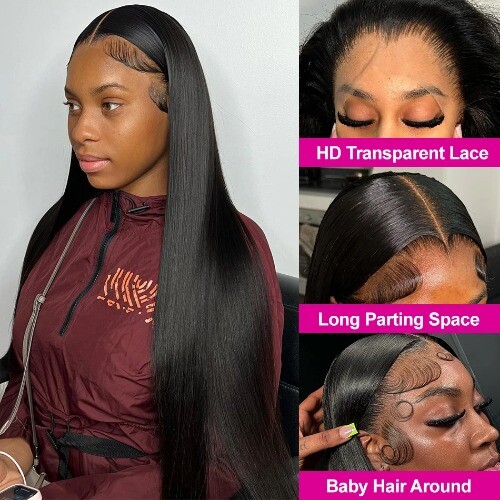 Straight Lace Front Wigs Human Hair Brazilian 13x4 13x6 Straight HD 5x5 Glueless - Bild 7 von 19