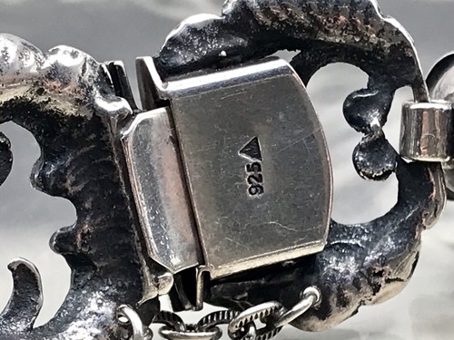 Antik Alt Edel DAMEN Armband Durchbruchmuster Silber SUPER TeKa Pforzheim Rosen - Bild 20 von 24