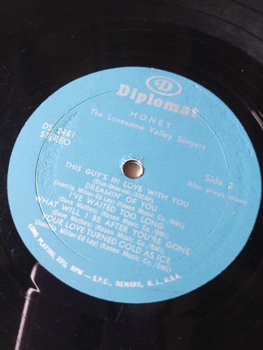 Lonesome Valley Singers, The "Honey" 1960's LP Stereo Diplomat - Picture 5 of 11