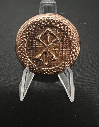 Handgegossene KUPFER doppelseitige Wikinger Münze .999 Barren rund handgefertigt - Bild 1 von 5