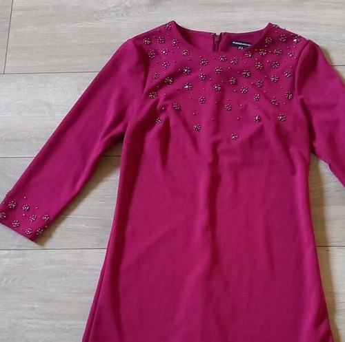 WAREHOUSE Raspberry Pink Stretch Tunic Dress Evening Party Christmas Smart UK8 - Picture 11 of 21