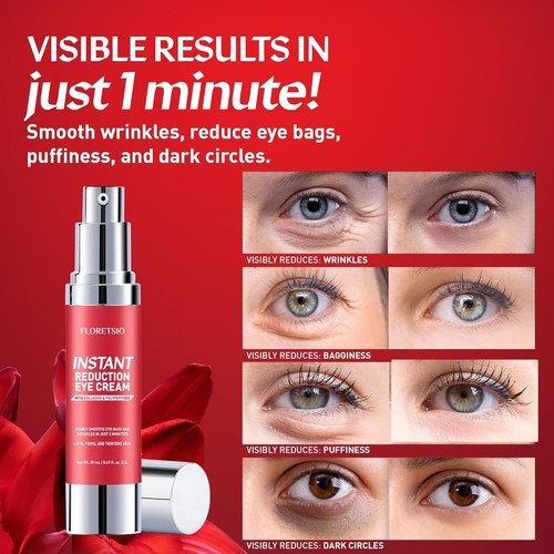 Instant Eye & Face Lift Cream: Rapid Under Eye Bags Wrinkles Puffiness Remover f - Picture 2 of 9