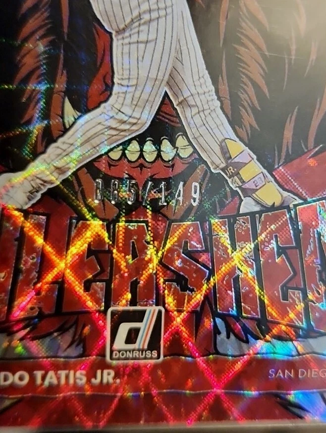 SP /149 2022-23 FERNANDO TATIS JR. DONRUSS BASEBALL RED UNLEASHED PARALLEL HOLO - Image 3 of 4