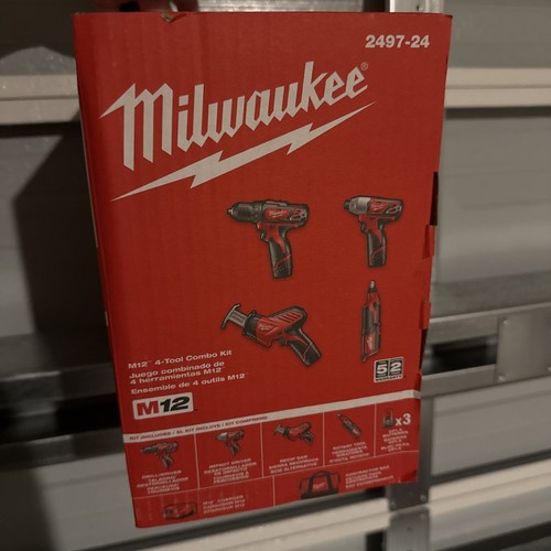 Milwaukee M12 12V 4 Tool Combo Kit - Red (2497-24) - Picture 2 of 2