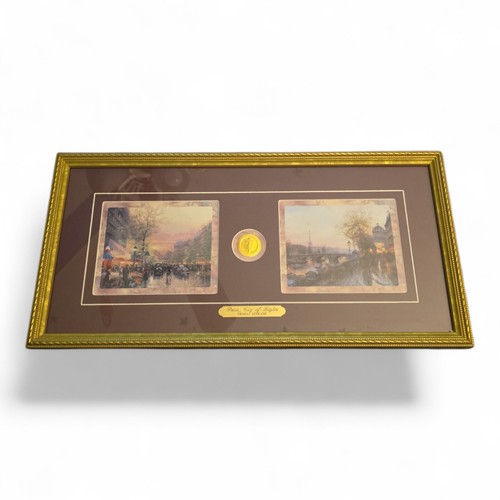 Vintage 1995 Thomas Kinkade Paris City of Lights Framed Art W/COA - Imagen 2 de 12