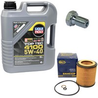 MotoröL Set 5W-40 5 Liter + ÖLfilter SH 4032 P + Schraube FüR BMW 7Er 730I 258PS