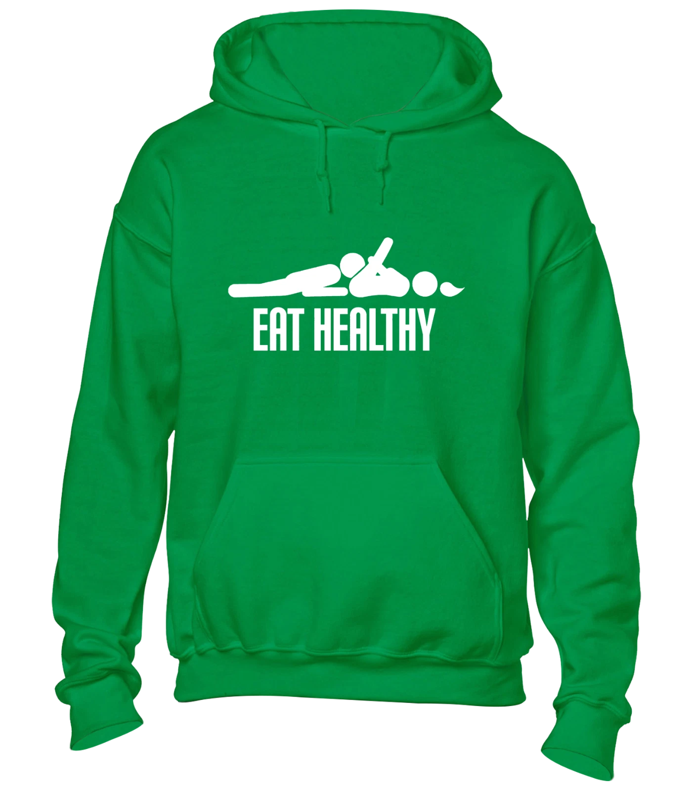 RHUDE FELPA CON CAPPUCCIO EAT HEALTHY FELPA DIVERTENTE SCHERZO RUDE DESIGN CARTONE ANIMATO TOP REGALO FANTASTICO