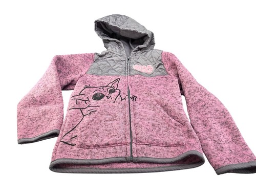 Star Wars Jacket Baby Yoda Pink & Gray Quilted Hoodie Girls 5 JJ3930 - Picture 4 of 9